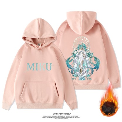 初音未來新款 寬鬆百搭 秋冬款 加絨加厚連帽T-ZUIHANG