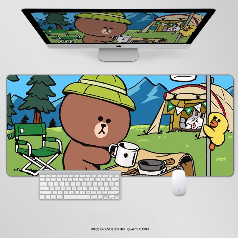 布朗熊 主題桌墊 布質滑鼠墊-ZUIHANG SHOP