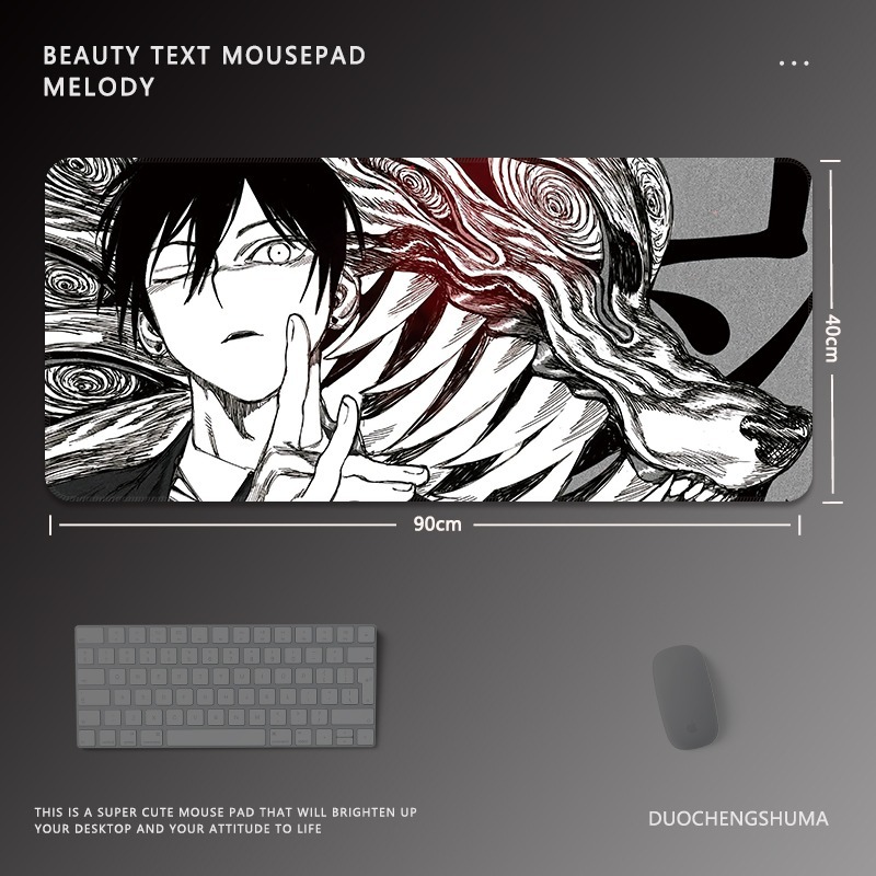 黑色動漫女孩 主題桌墊 布質滑鼠墊-ZUIHANG SHOP
