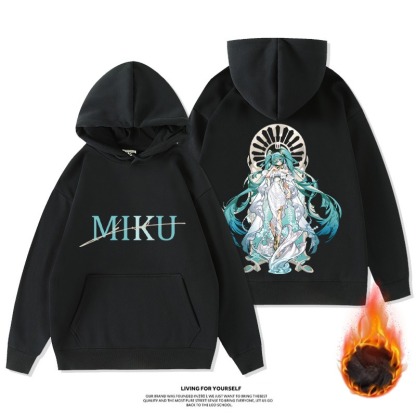 初音未來新款 寬鬆百搭 秋冬款 加絨加厚連帽T-ZUIHANG