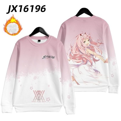 DARLING in the FRANXX 動漫周邊 秋冬潮流寬鬆休閒連帽T