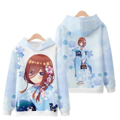 五等分的花嫁 動漫周邊 秋冬潮流寬鬆休閒連帽T
