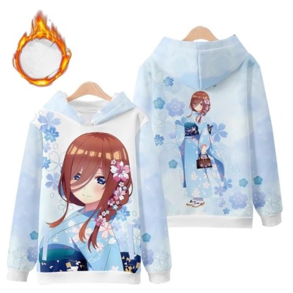 五等分的花嫁 動漫周邊 秋冬潮流寬鬆休閒連帽T