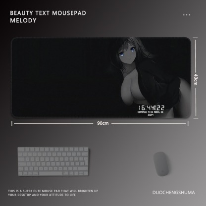 黑色動漫女孩 主題桌墊 布質滑鼠墊-ZUIHANG SHOP