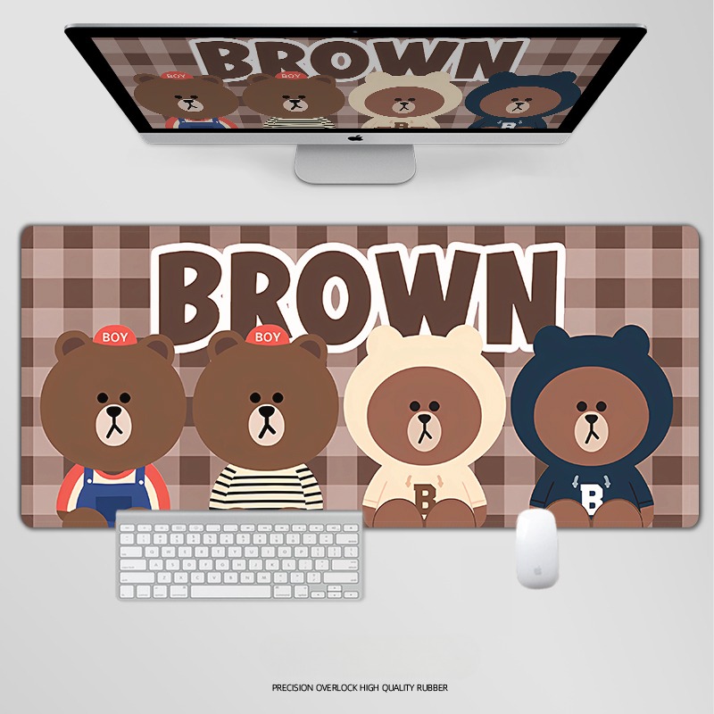 布朗熊 主題桌墊 布質滑鼠墊-ZUIHANG SHOP