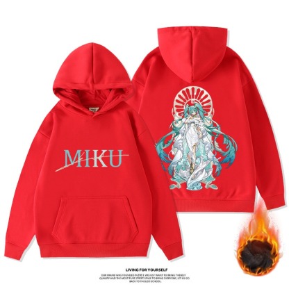 初音未來新款 寬鬆百搭 秋冬款 加絨加厚連帽T-ZUIHANG