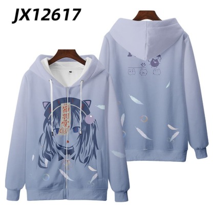 貓羽雫 動漫周邊 秋冬潮流寬鬆休閒連帽T