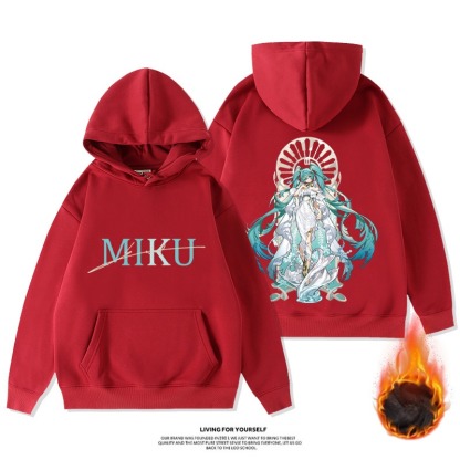 初音未來新款 寬鬆百搭 秋冬款 加絨加厚連帽T-ZUIHANG