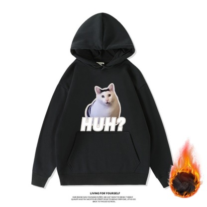 Huh貓新款 寬鬆百搭 秋冬款 加絨加厚連帽T-ZUIHANG