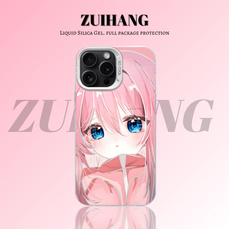 孤獨搖滾彩銀線條漸變防摔手機殼