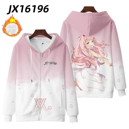 DARLING in the FRANXX 動漫周邊 秋冬潮流寬鬆休閒連帽T