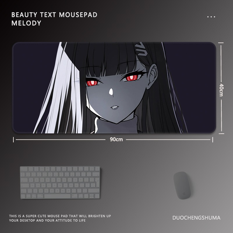 黑色動漫女孩 主題桌墊 布質滑鼠墊-ZUIHANG SHOP