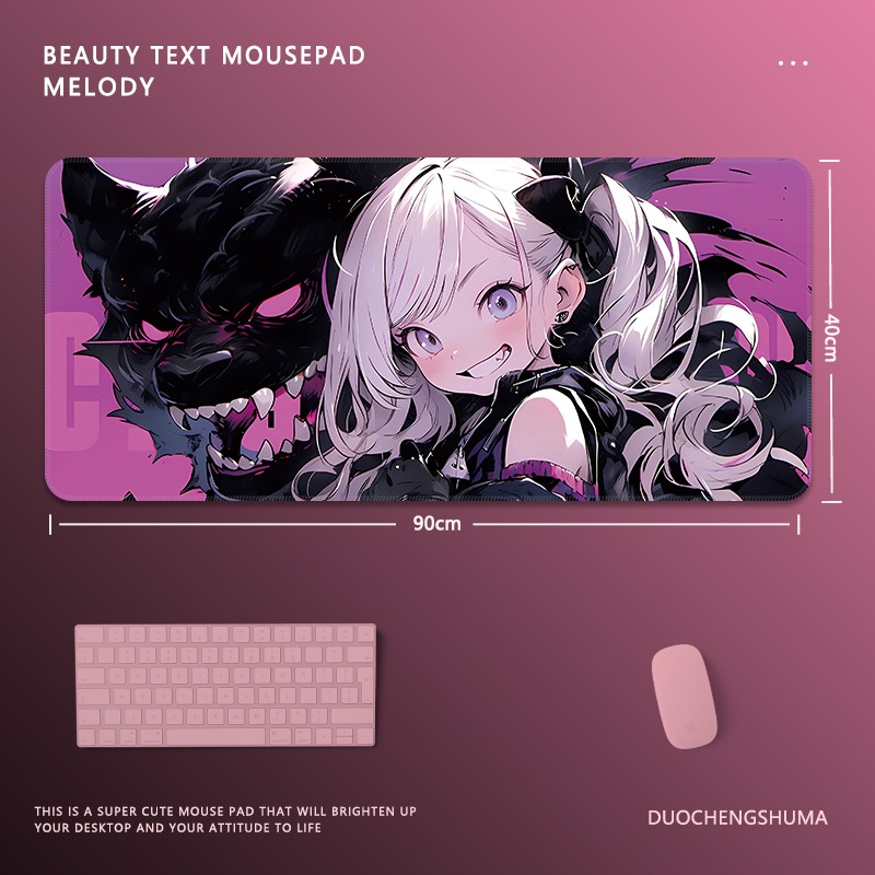 塗鴉黑貓女孩 主題桌墊 布質滑鼠墊-ZUIHANG SHOP