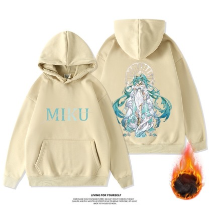 初音未來新款 寬鬆百搭 秋冬款 加絨加厚連帽T-ZUIHANG