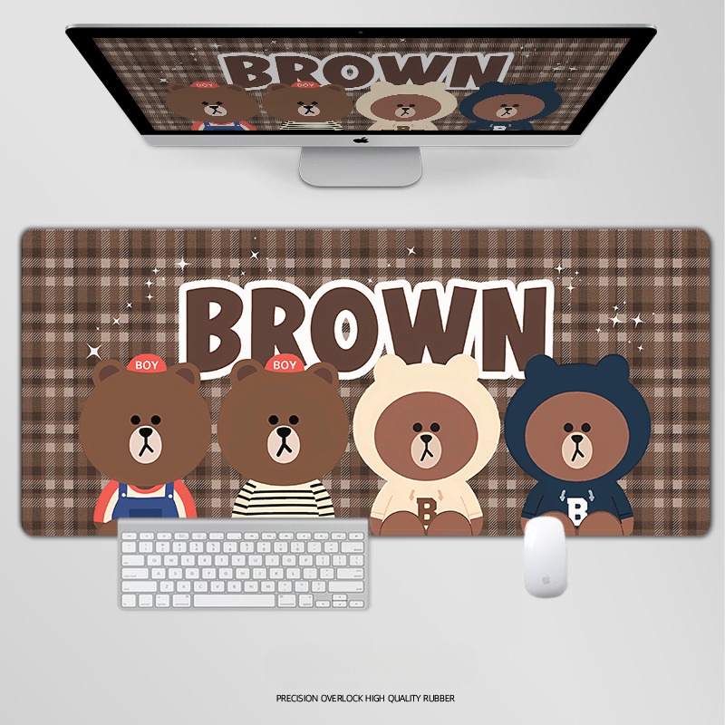 布朗熊 主題桌墊 布質滑鼠墊-ZUIHANG SHOP