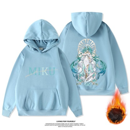 初音未來新款 寬鬆百搭 秋冬款 加絨加厚連帽T-ZUIHANG