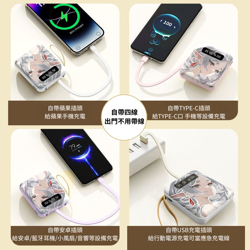崩壞:星穹鐵道迷你便攜快充10000mAh行動電源