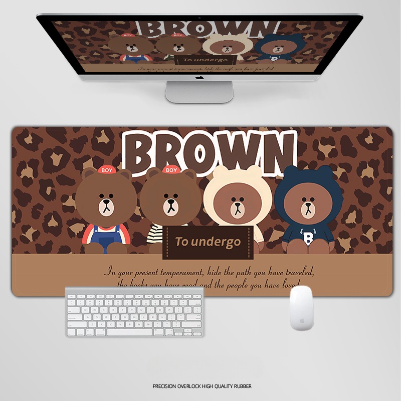 布朗熊 主題桌墊 布質滑鼠墊-ZUIHANG SHOP