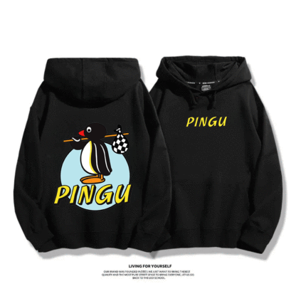企鵝Pingu 2025秋冬新款 親子情侶男女連帽衛衣