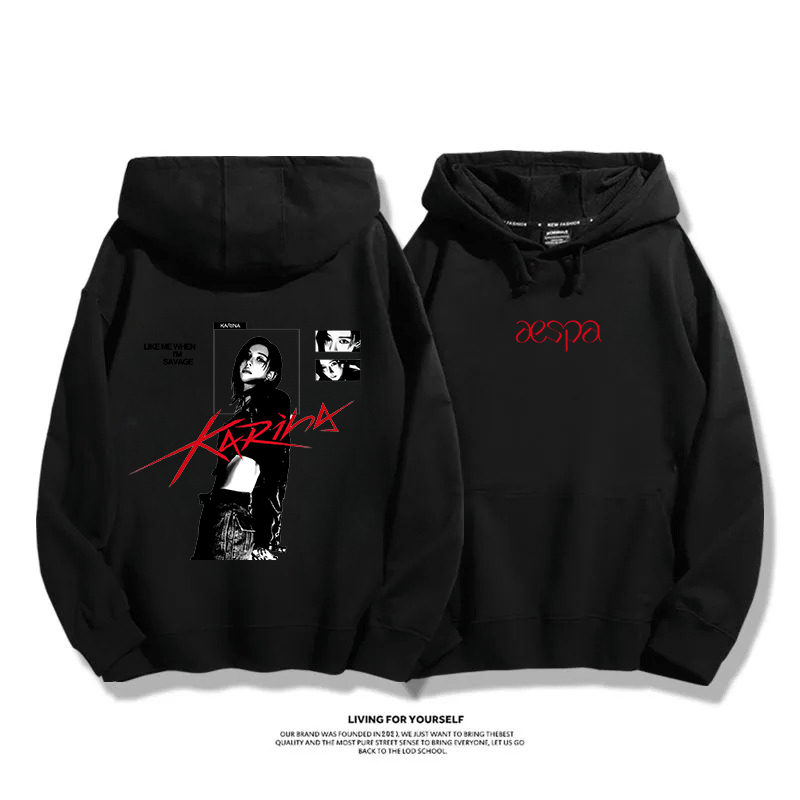 Aespa SYNK 2025秋冬新款 親子情侶男女連帽衛衣