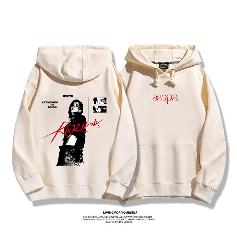 Aespa SYNK 2025秋冬新款 親子情侶男女連帽衛衣