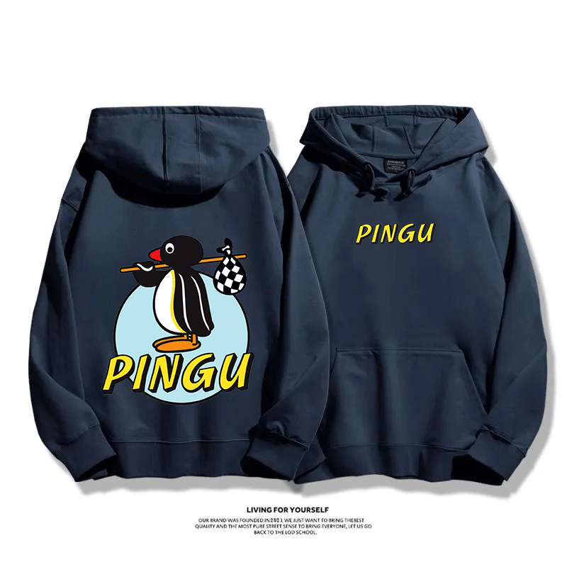 企鵝Pingu 2025秋冬新款 親子情侶男女連帽衛衣