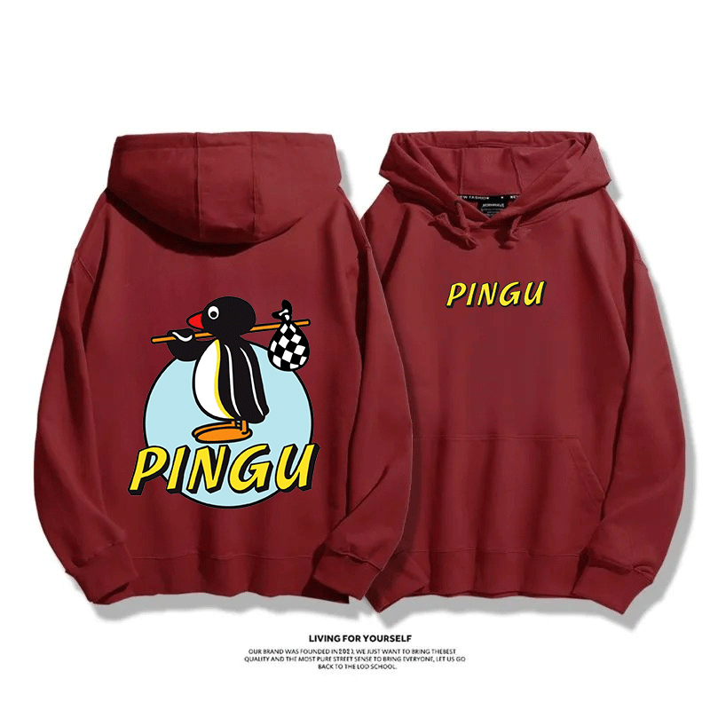 企鵝Pingu 2025秋冬新款 親子情侶男女連帽衛衣