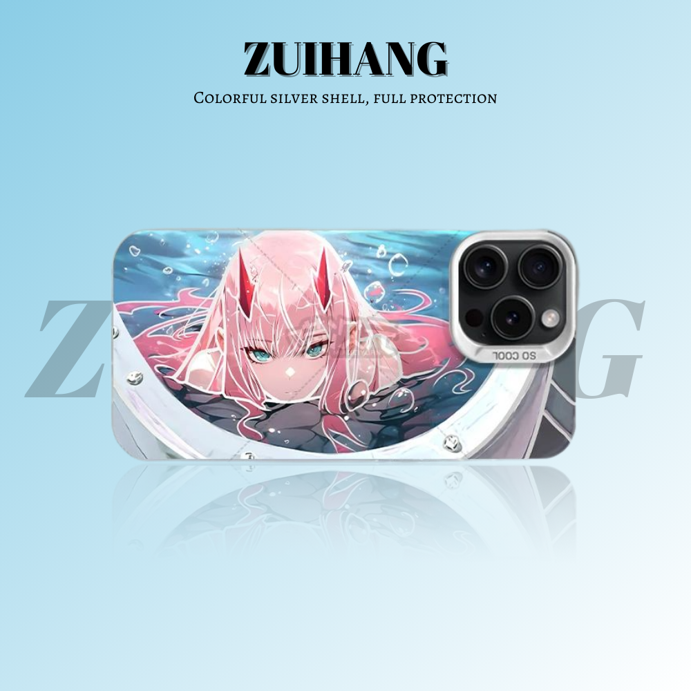 DARLING in the FRANKXX 彩銀線條漸變防摔手機殼