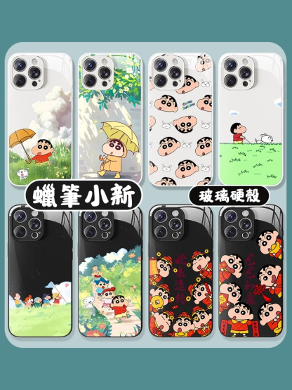 蠟筆小新新款高清全包防摔玻璃殼-ZUIHANG SHOP