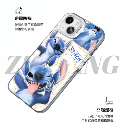 史迪奇彩銀線條漸變防摔手機殼-ZUIHANG SHOP