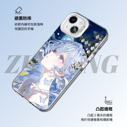 知更鳥彩銀線條漸變防摔手機殼-ZUIHANG SHOP