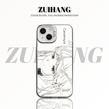 鳴潮彩銀線條漸變防摔手機殼