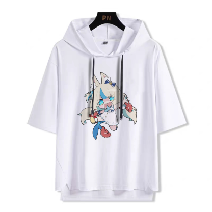 YouTuber 虛擬主播 Sameko Saba 鯊魚子 連帽短袖T恤-ZUIHANG SHOP