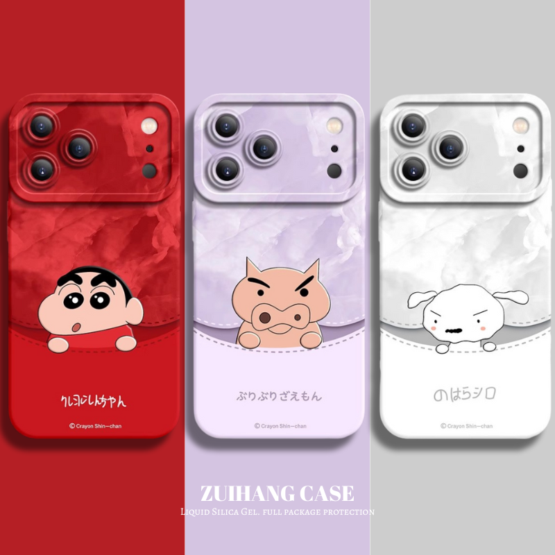 蠟筆小新液態矽膠全包防摔軟殼