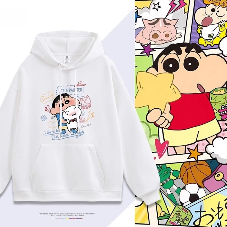 蠟筆小新 聯名衛衣2025秋冬新款 親子情侶裝連帽衛衣