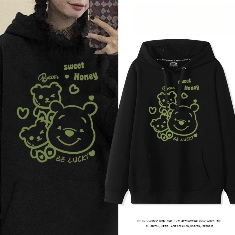 小熊維尼聯名 衛衣2025秋冬新款親子情侶裝連帽衛衣