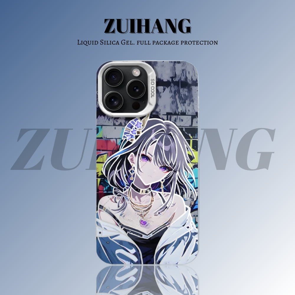 原神彩銀線條漸變防摔手機殼-ZUIHANG SHOP