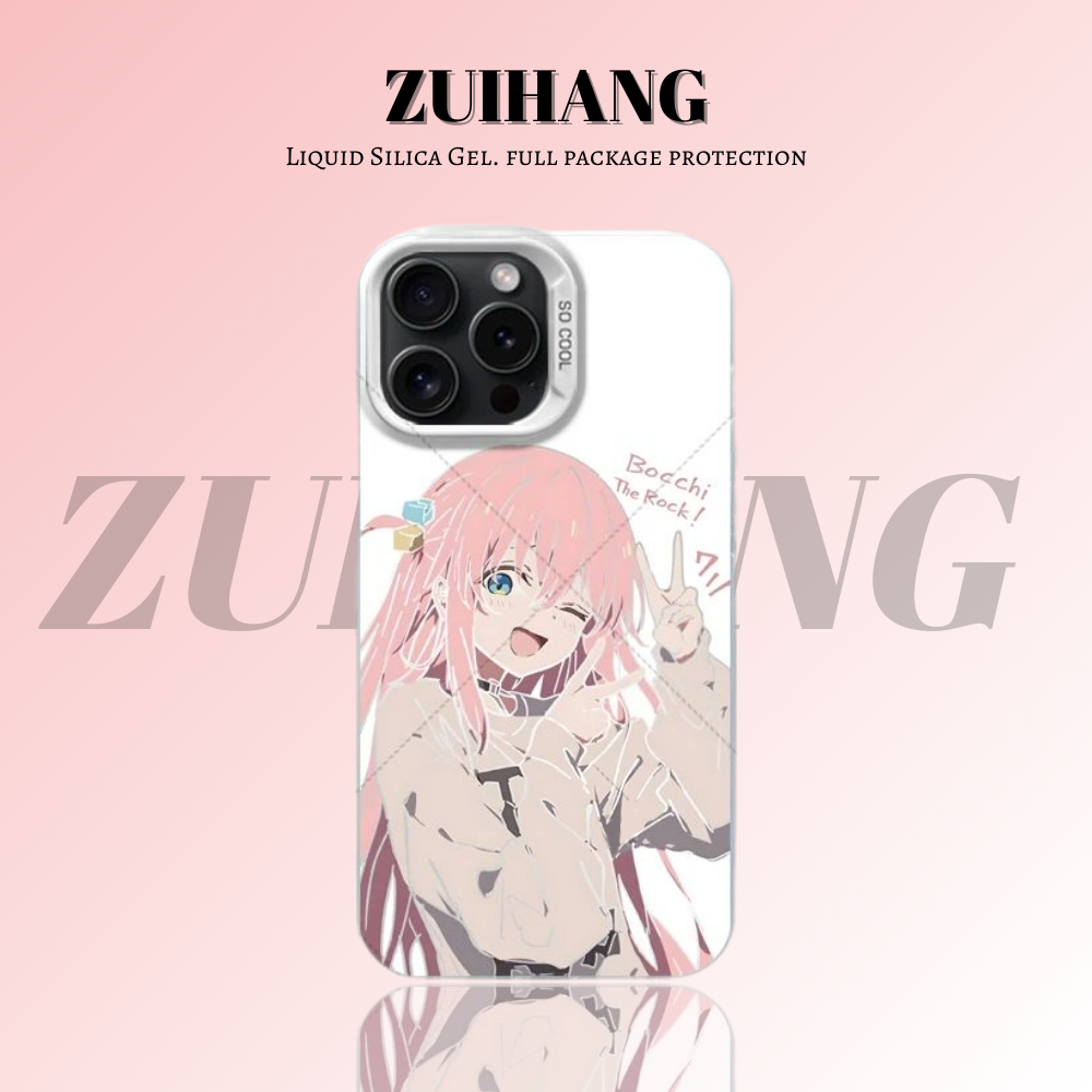 孤獨搖滾彩銀線條漸變防摔手機殼