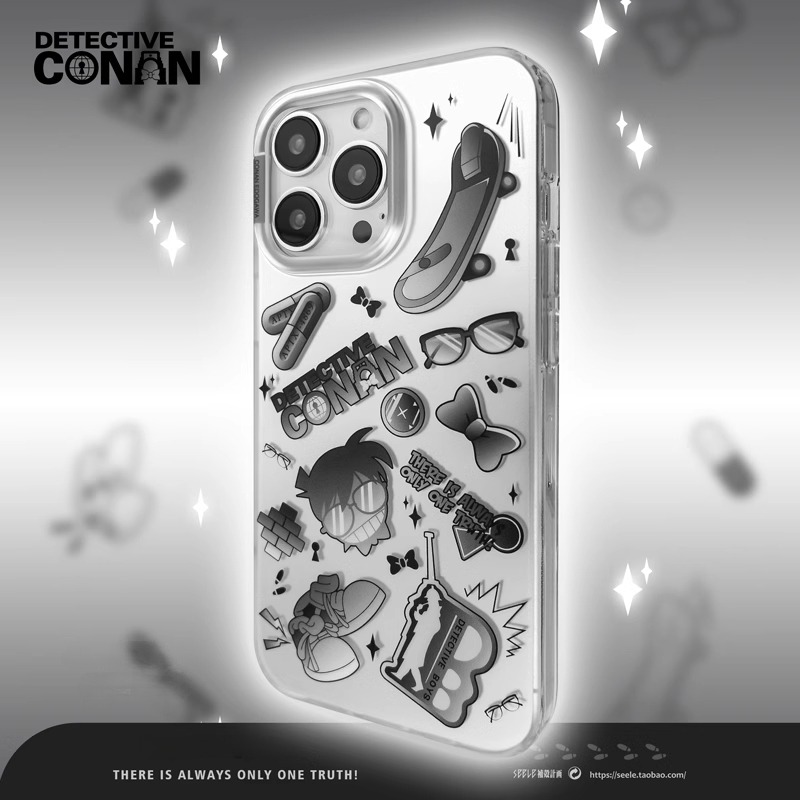 名偵探柯南「電鍍」IMD雙層印花 軟邊硬背 磨砂手機殼-ZUIHANG SHOP