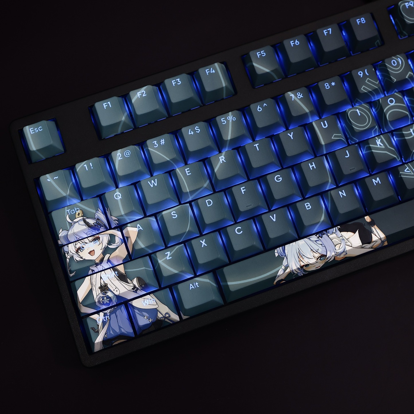 釉湖透光RGB108鍵標準配列衛星軸鍵帽