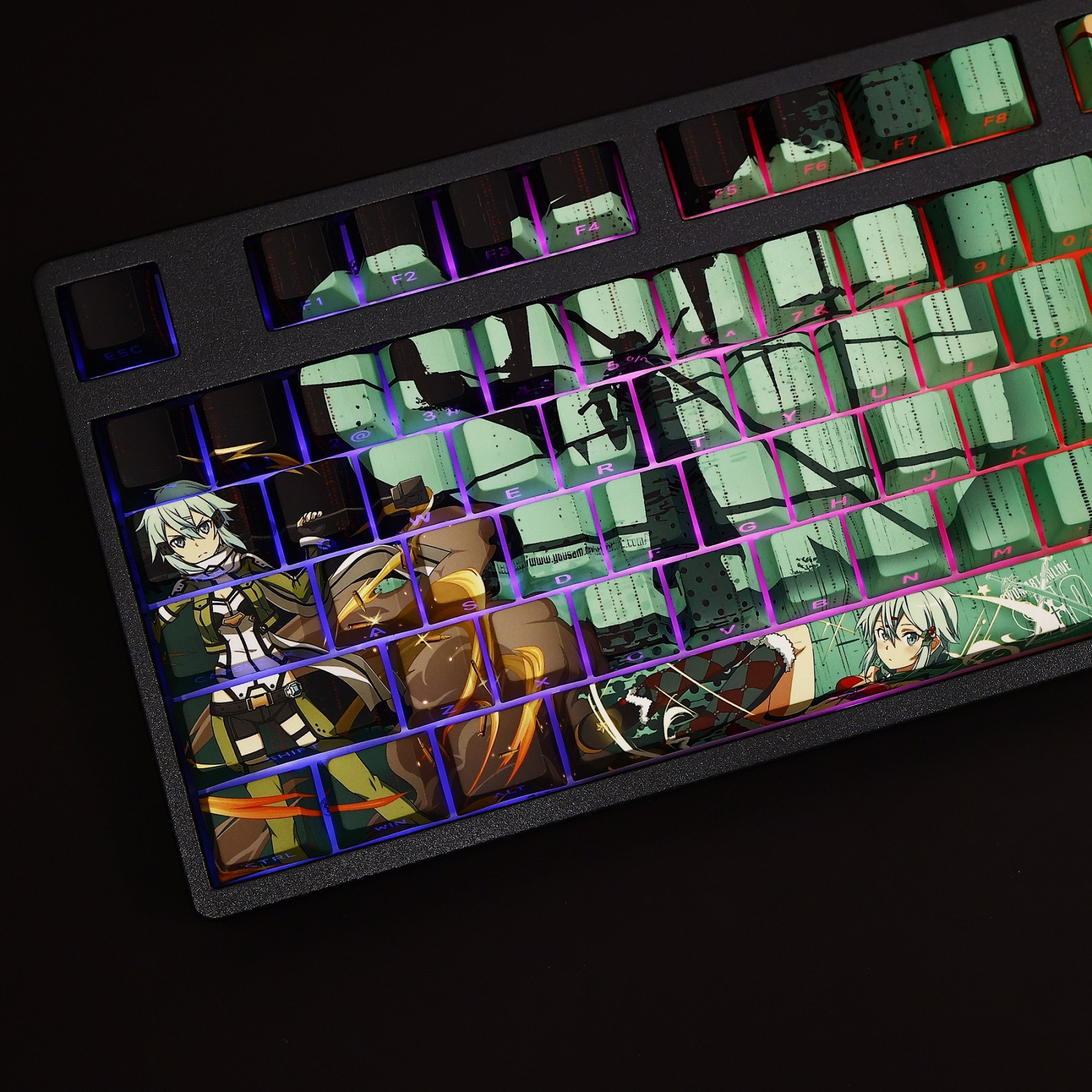 朝田詩乃透光RGB108鍵標準配列衛星軸鍵帽-ZUIHANG SHOP