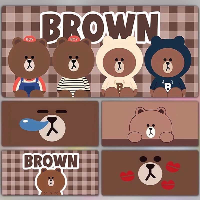 布朗熊 主題桌墊 布質滑鼠墊-ZUIHANG SHOP