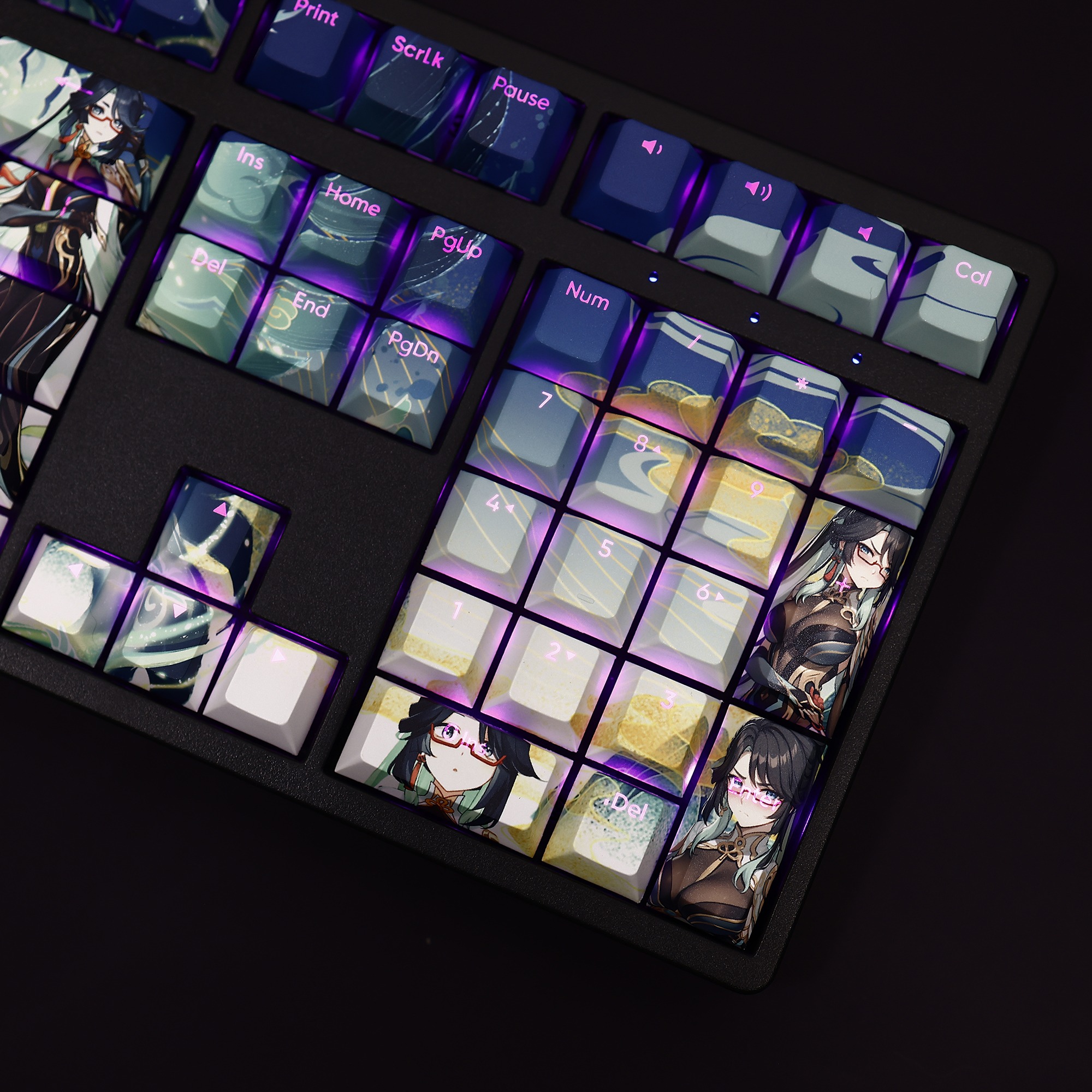 原神閑雲透光RGB108鍵標準配列衛星軸鍵帽-ZUIHANG SHOP