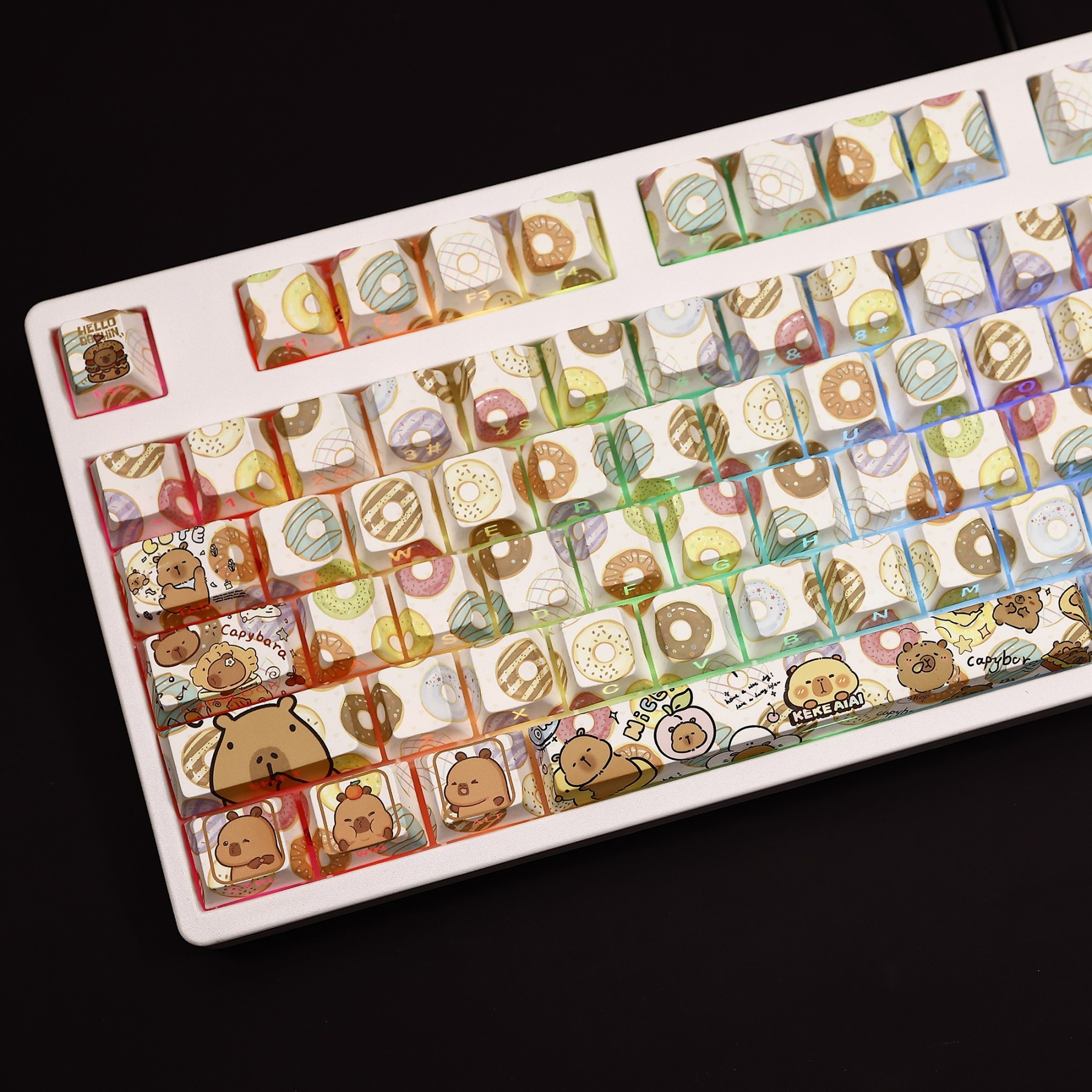 卡皮巴拉透光RGB108鍵標準配列衛星軸鍵帽-ZUIHANG SHOP