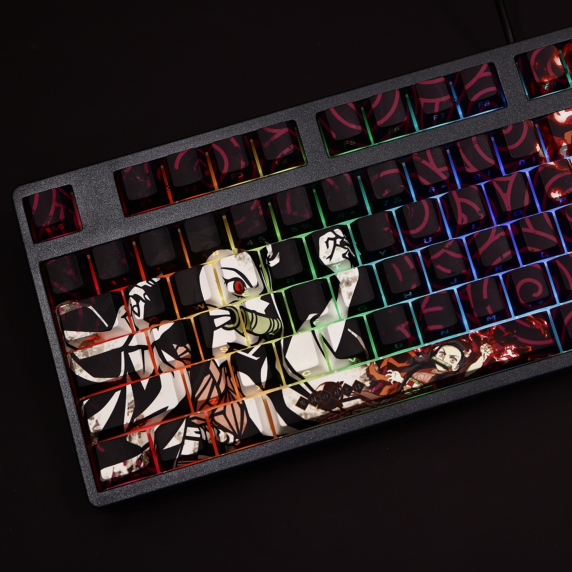 灶門禰豆子透光RGB108鍵標準配列衛星軸鍵帽-ZUIHANG SHOP