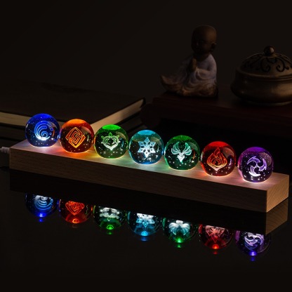 原神 神之眼水晶球 LED創意桌面擺件-ZUIHANG SHOP