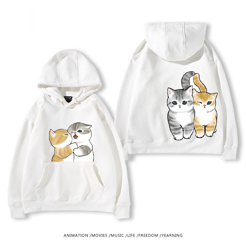 貓福珊迪猫咪可爱印花連帽衛衣