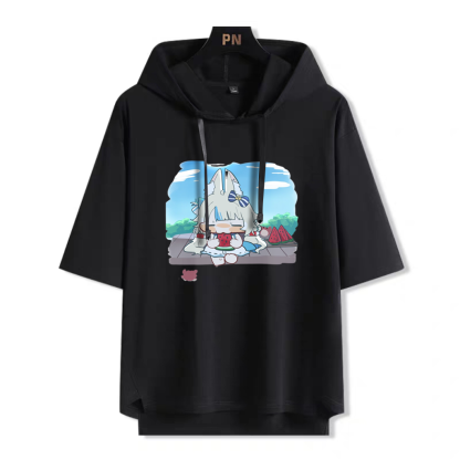 YouTuber 虛擬主播 Sameko Saba 鯊魚子 連帽短袖T恤-ZUIHANG SHOP