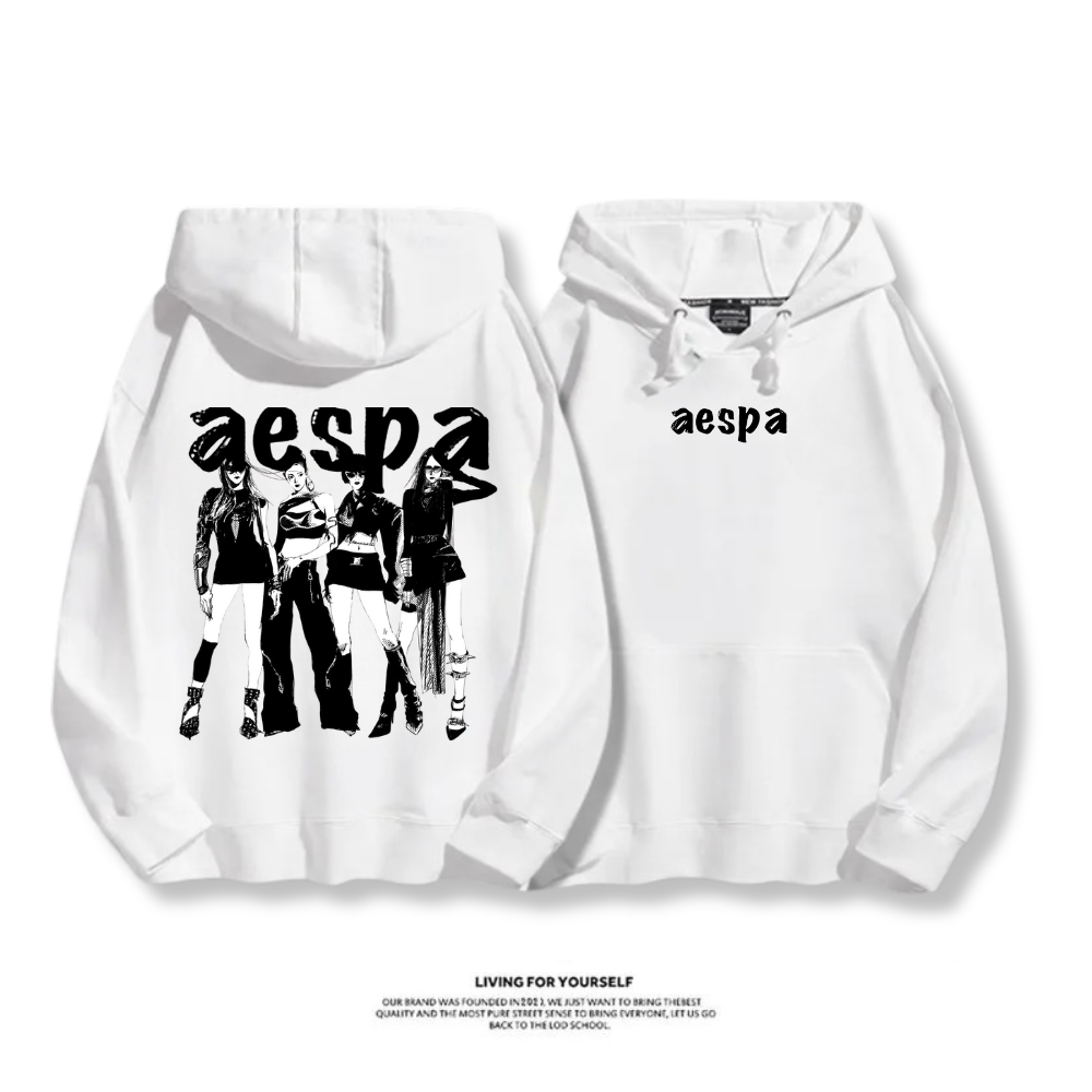 Aespa SYNK 2025秋冬新款 親子情侶男女連帽衛衣