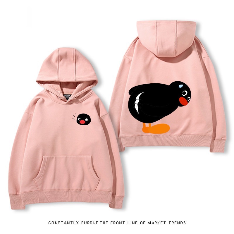 企鵝Pingu 秋冬新款 親子情侶裝連帽衛衣